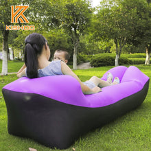 Load image into Gallery viewer, Inflatable sun lounger Camping sofa lazy bag folding air sofa double sleeping bags adult air bed lounge pad chair mattress
