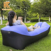Load image into Gallery viewer, Inflatable sun lounger Camping sofa lazy bag folding air sofa double sleeping bags adult air bed lounge pad chair mattress
