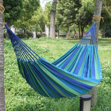 Load image into Gallery viewer, 280*80cm 2 Persons Striped Hammock Outdoor Leisure Bed Thickened Canvas Hanging Bed Sleeping Swing Hammock For Camping Hunting

