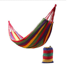 Load image into Gallery viewer, 280*80cm 2 Persons Striped Hammock Outdoor Leisure Bed Thickened Canvas Hanging Bed Sleeping Swing Hammock For Camping Hunting
