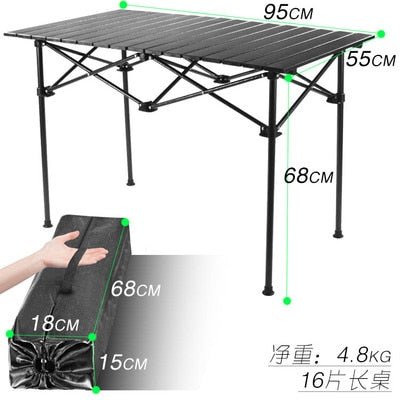 Outdoor Folding Table Chair   Camping Aluminium Alloy Picnic Table Waterproof Durable Folding Table Desk For 95*55*68cm 70*70cm
