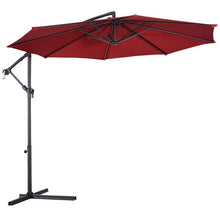 Load image into Gallery viewer, Giantex 10&#39; Hanging Umbrella Patio Sun Shade Offset Outdoor Market W/T Cross Base Outdoor Furniture OP2808
