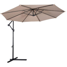 Load image into Gallery viewer, Giantex 10&#39; Hanging Umbrella Patio Sun Shade Offset Outdoor Market W/T Cross Base Outdoor Furniture OP2808
