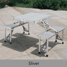 Load image into Gallery viewer, Portable Aluminum alloy Folding table Multifunctional stall table Siamese BBQ Camping table set
