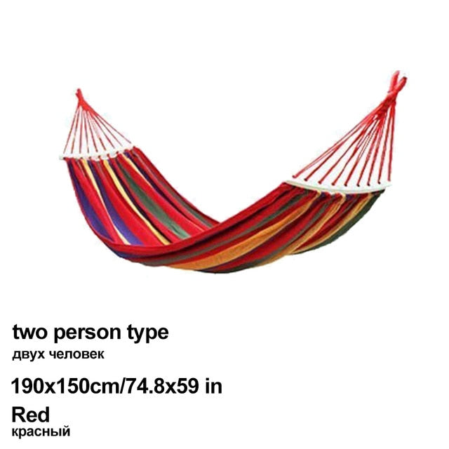 HooRu Outdoor Portable Hammock Backpacking Camping Lightweight Canvas Hammocks Garden Hanging Bed Swing Furniture for Travelling