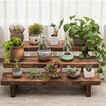 Load image into Gallery viewer, Carbonized Wood Damp-proof Antiseptic Flower Rack Multi-layer Plant Stand Shelves Garden Patio Balcony Planting Tools
